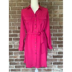 NWT Motherhood Maternity Women's Maternity Collared Shirt Dress w Tie Detail